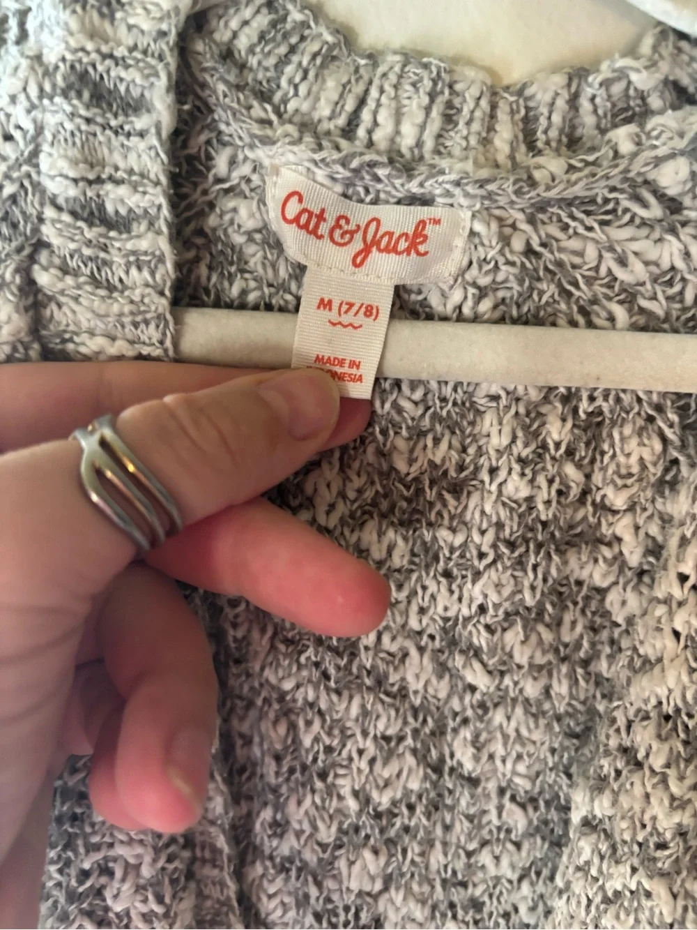 Heather Gray Open-Front Knit Cardigan